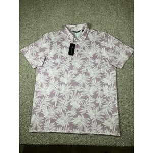 TRAVIS MATHEW Sea Journey Floral Print Polo Golf Shirt Mens XL Purple White NEW